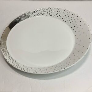 Nambe Platinum Bone China Tilt Dazzle Dinner Plate Dishwasher Safe New